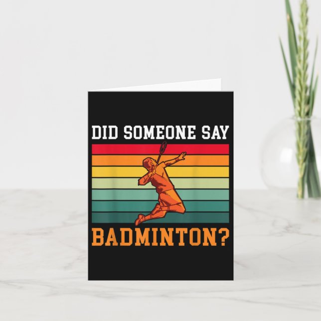 Tarjeta ¿Alguien dijo bádminton  (Anverso)