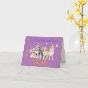 Tarjeta Alguien dijo que tratara a Halloween Shiba