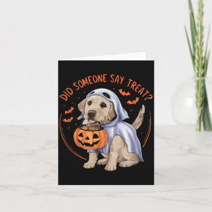 Tarjeta ¿Alguien dijo regalo? Halloween Labrador Perro