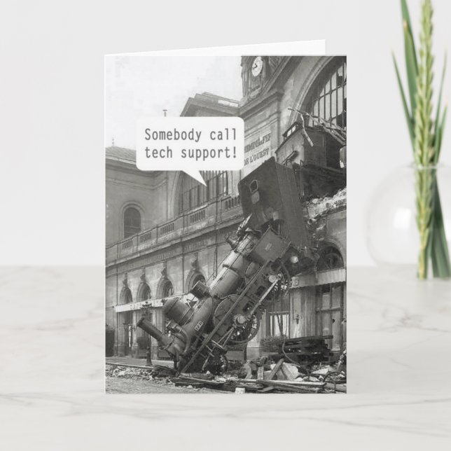 Tarjeta Alguien llame al tren de asistencia técnica Wrect (Anverso)