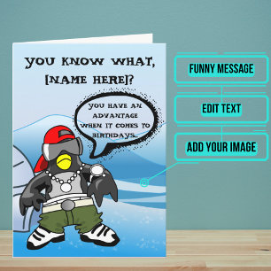 Tarjeta Alguien que crees que es un pingüino divertido par