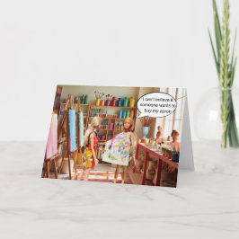 Tarjeta Alguien quiere comprar mi delantal.