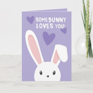 Tarjeta Algún conejito te ama Corazones lindos Corazón de