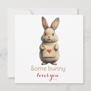 Tarjeta Algun Conejo Te Ama con Carta de Amor