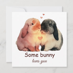 Tarjeta Algún Conejo Te Ama Pareja Amor