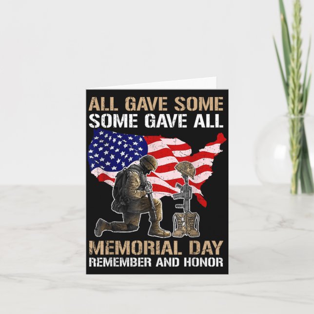 Tarjeta Algún Memorial Day Recordar Honor Caídos (Anverso)