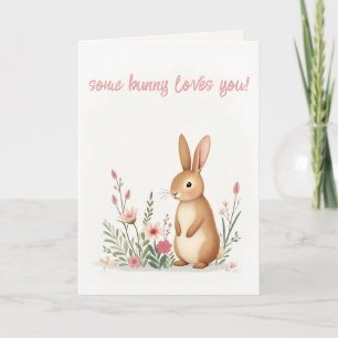Tarjeta Alguno Conejo Te Ama Foto Feliz Pascua