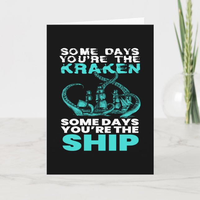 Tarjeta Algunos días eres el pirata Kraken (Anverso)