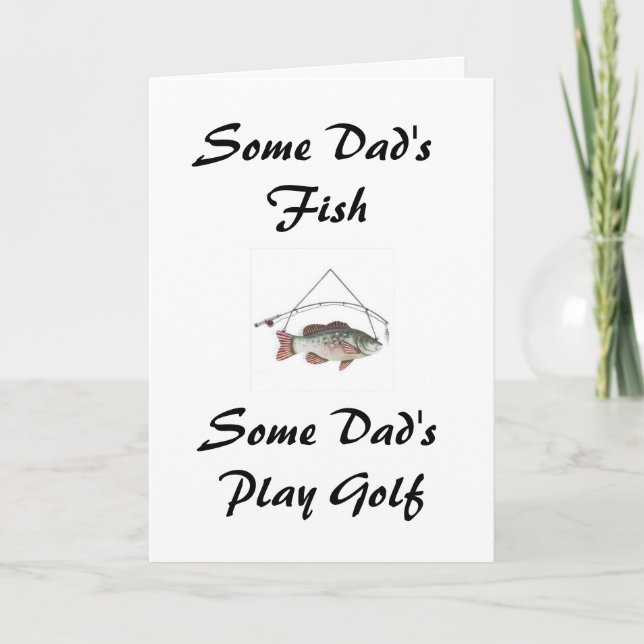 Tarjeta Algunos peces de papá, algunos papá juegan golf (Anverso)