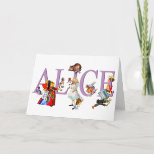 TARJETA ALICE EN WONDERLAND Y AMIGOS
