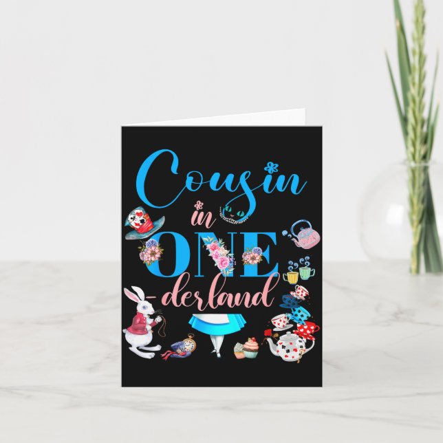 Tarjeta Alice In Onederland Family Cousin Of The Birthday  (Anverso)