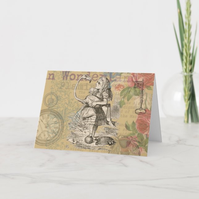 Tarjeta Alice in Wonderland Flamingo Classic (Anverso)