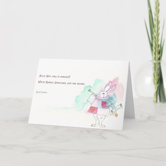 Tarjeta Alice in Wonderland - White Rabbit, Lewis Carroll (Anverso)