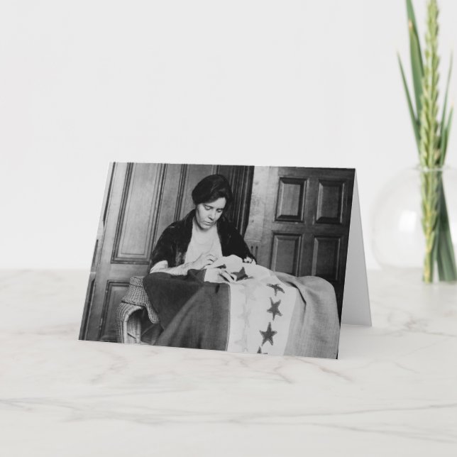 Tarjeta Alice Paul, masticando la bandera del sufragio, añ (Anverso)