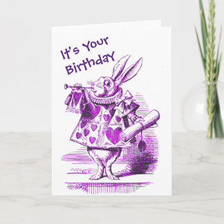 Tarjeta Alicia de Conejo Blanco en la carta de cumpleaños