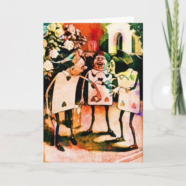 Tarjeta Alicia en el País de las Maravillas Jugando Tarjet (Anverso)