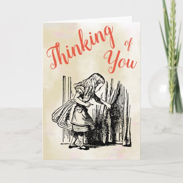 Tarjeta Alicia en el país de las maravillas pensando en ti (Anverso)