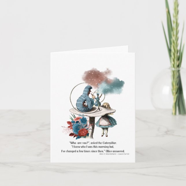 Tarjeta Alicia en el país de las maravillas "¿quién eres?" (Anverso)