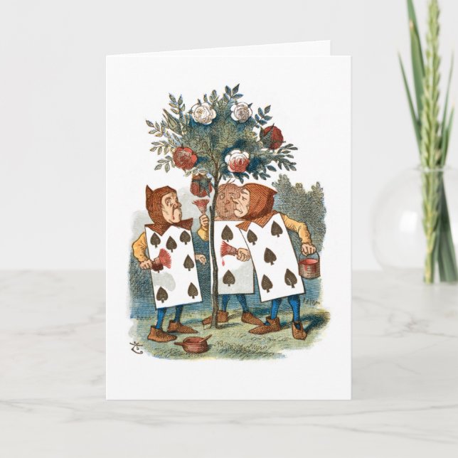 Tarjeta Alicia en el país de las maravillas - Rosas de pin (Anverso)