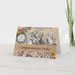 Tarjeta Alicia en la tontería de la cortina de las maravil