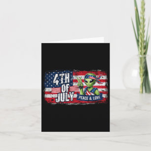 Tarjeta Alien 4 De Julio Bandera Estadounidense Ufo