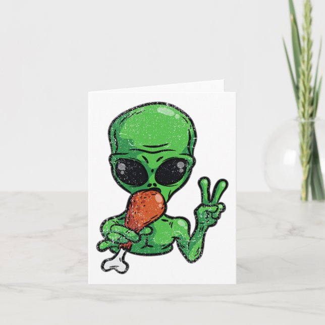 Tarjeta Alien come a Turquía el día de Acción de Gracias,  (Anverso)