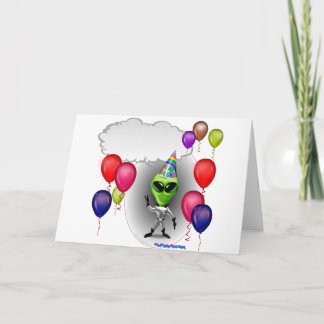Tarjeta Alien del partido del cumpleaños que habla