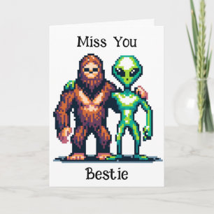Tarjeta Alien extraterrestre con pie grande