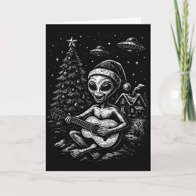Tarjeta Alien Loves Christmas  (Anverso)