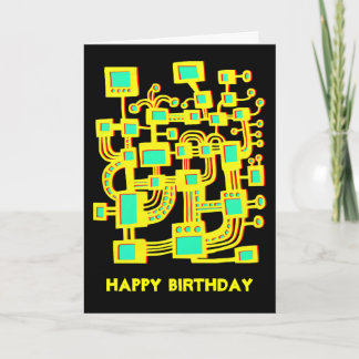 Tarjeta Alien Machine - Cumpleaños