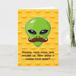 Tarjeta Alien Mustache (cumpleaños)