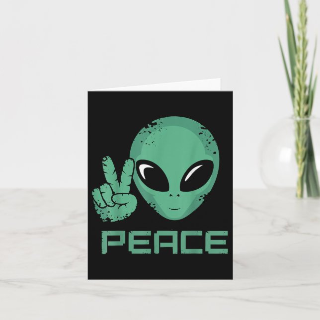 Tarjeta Alien Peace Hippie Ufo (Anverso)