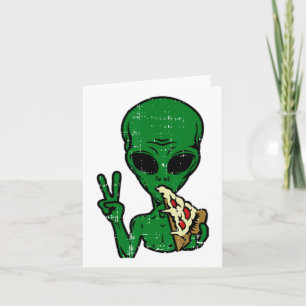 Tarjeta Alien Pizza comiendo paz área de diversión 51 Hall