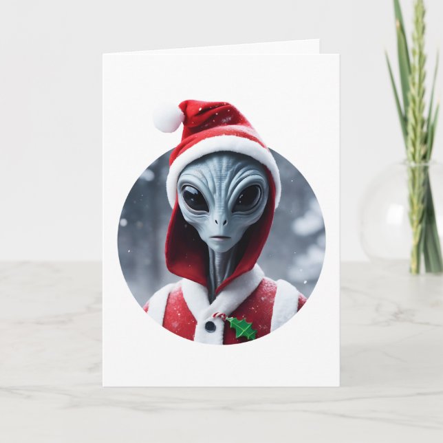 Tarjeta Alien Santa Claus (Anverso)