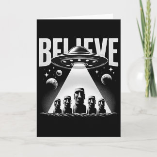 Tarjeta Alien Ufo And Moai Easter Island Head Tee - Mystic