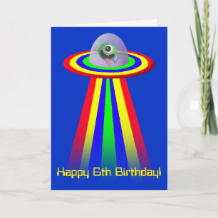 Tarjeta Alien viene a su cumpleaños