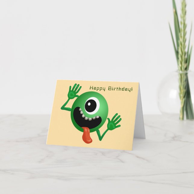 Tarjeta Alien viene a su cumpleaños (Anverso)