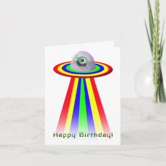 Tarjeta Alien viene a su cumpleaños