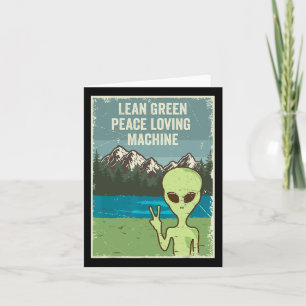 Tarjeta Alienígena Divertido Vive En Paz Amante De La Natu