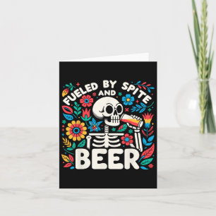 Tarjeta Alimentado Por Spite Y Beer Halloween Skeleton Flo