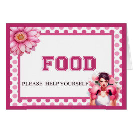 Tarjeta alimenticia para cáncer de mama floral ros