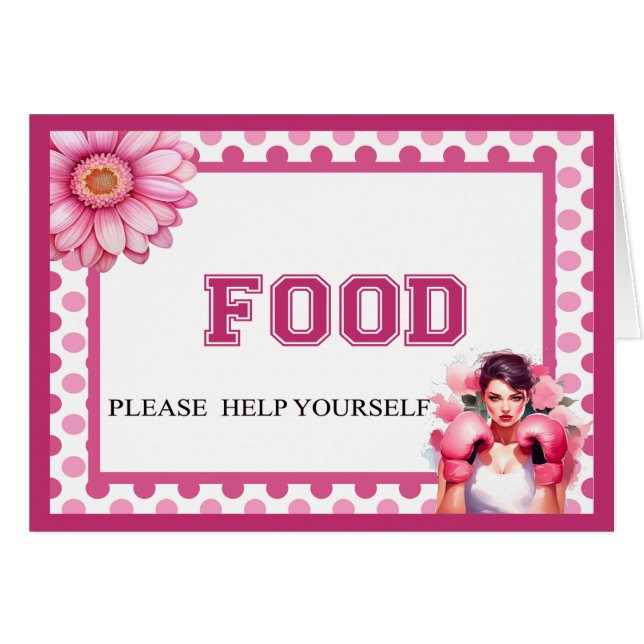 Tarjeta alimenticia para cáncer de mama floral ros (Anverso (Horizontal))