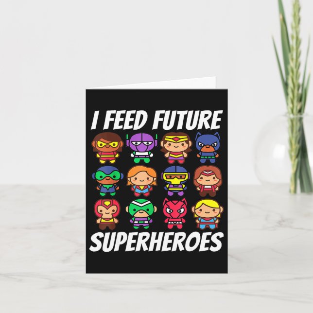 Tarjeta Alimento a futuros superhéroes escolares Lunch Lad (Anverso)