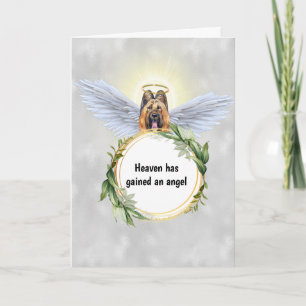 Tarjeta Alitas de ángel de perro de Briard, halo wreath ci