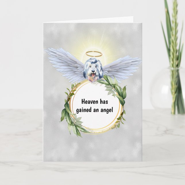 Tarjeta Alitas de ángel de perro de oveja inglesa halo wre (Anverso)