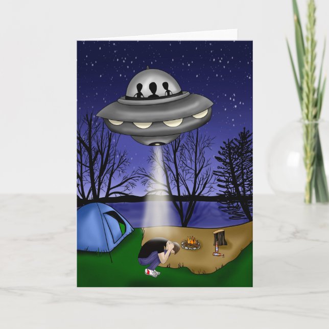 Tarjeta Alivio de secuestro extraterrestre de OVNI (Anverso)