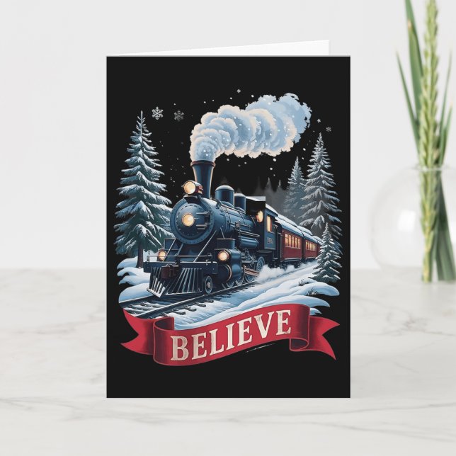 Tarjeta All Aboard Polar Express Christmas North Pole Xmas (Anverso)