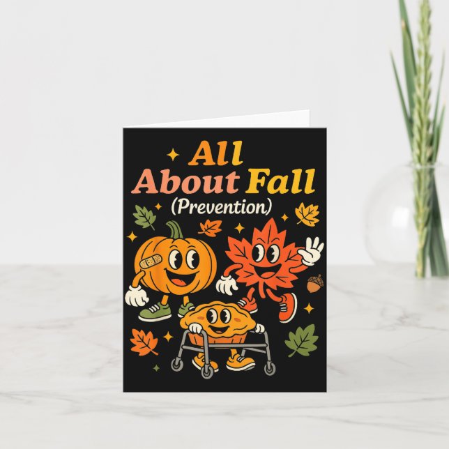Tarjeta All About Fall Prevention Funny Autumn Therapy Pt  (Anverso)
