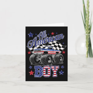 Tarjeta All American Boy 4 Of July Monster Truck Patriot