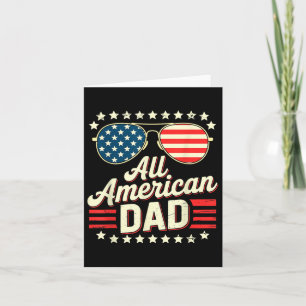 Tarjeta All American Dad Retro Usa Flag Sungles 4 de julio
